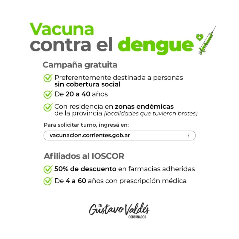 Campaña de Vacunación contra el Dengue